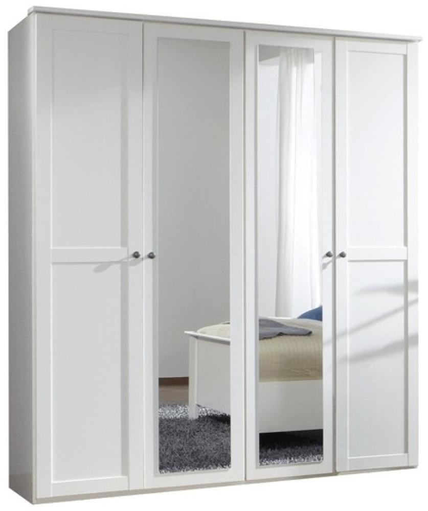 Wimex Kleiderschrank Schlafzimmer Schrank Chalet Spiegel 4-türig weiß 180cm Bild 1