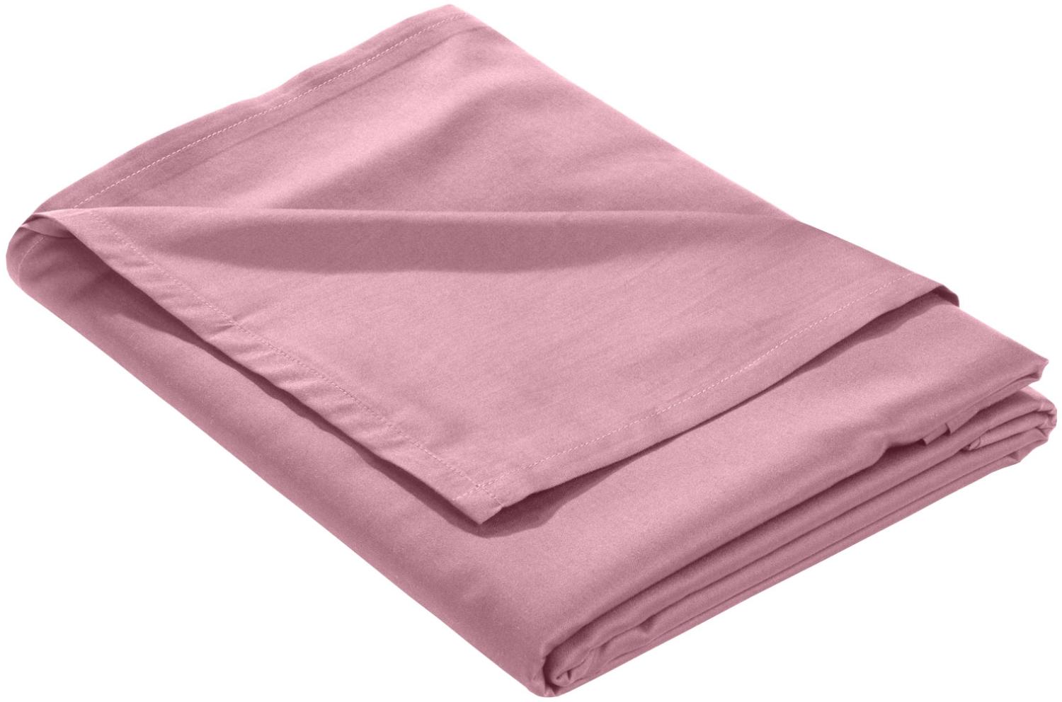 Mako Satin Bettlaken ohne Gummizug rosa 160x260cm Bild 1