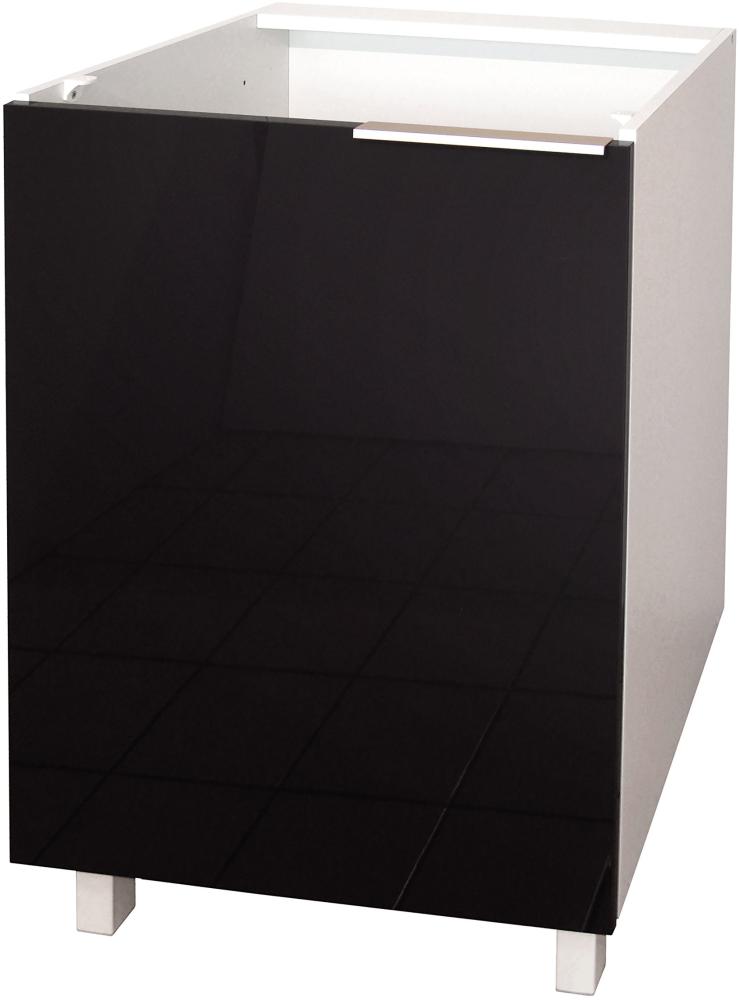Berlioz Creations CP6BN Unterschrank für Küche mit 1 Tür, in schwarzem Hochglanz, 60 cm, 100 Prozent französische Herstellung Bild 1