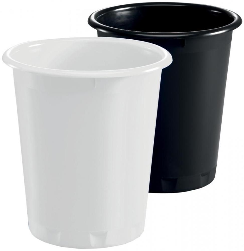 DURABLE Papierkorb BASIC, Kunststoff, 13 Liter, weiß rund, Höhe: 320 mm, Durchmesser: 290 mm (1701572010) Bild 1