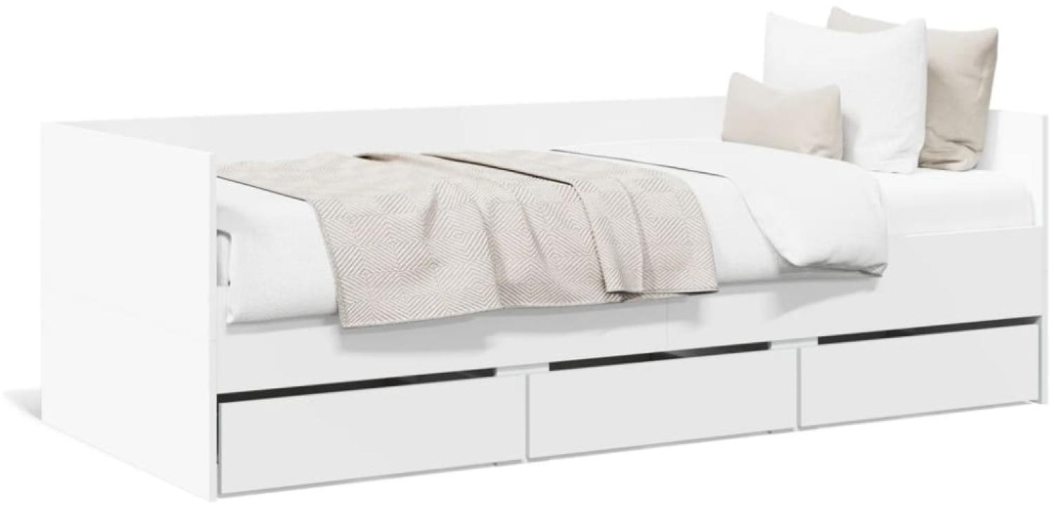 vidaXL Tagesbett mit Schubladen Weiß 100x200 cm Holzwerkstoff Bild 1
