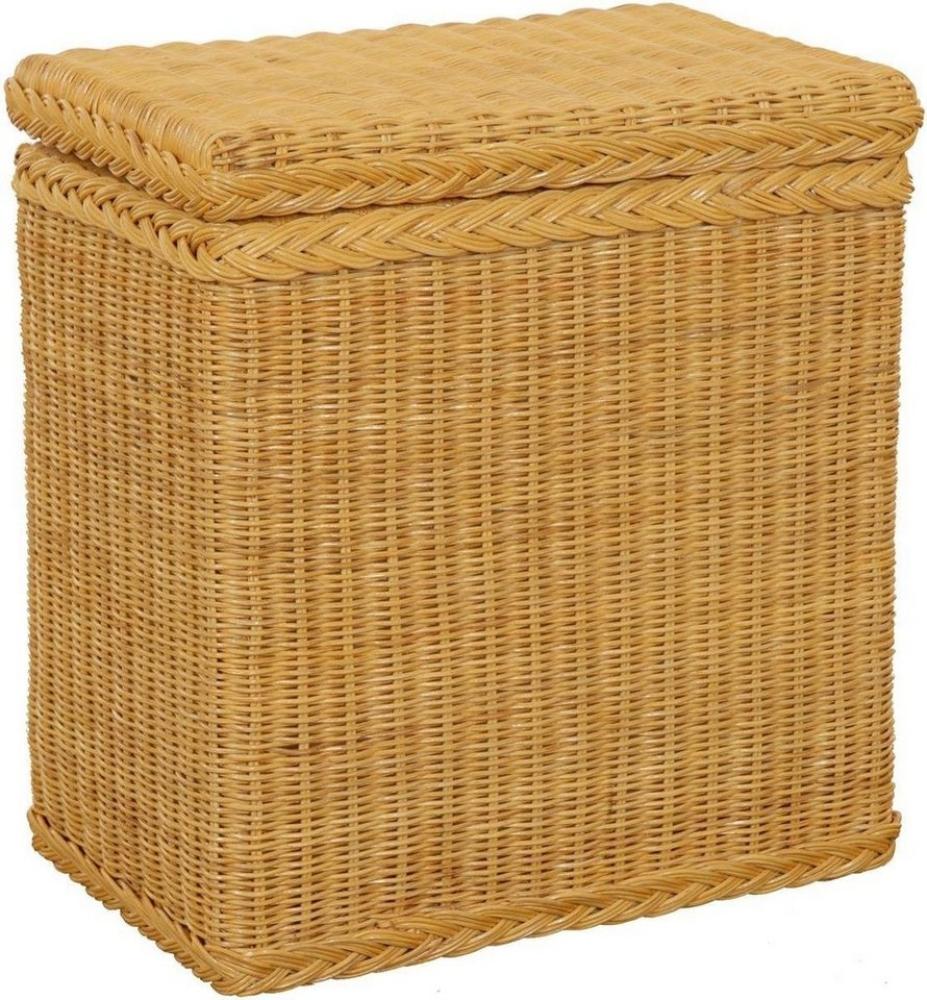 Krines Home Wäschekorb Rattan Wäschebox mit Deckel Wäschetruhe Wäschekorb Wäschesammler, mit Inlett Korb zur Aufbewahrung Bild 1