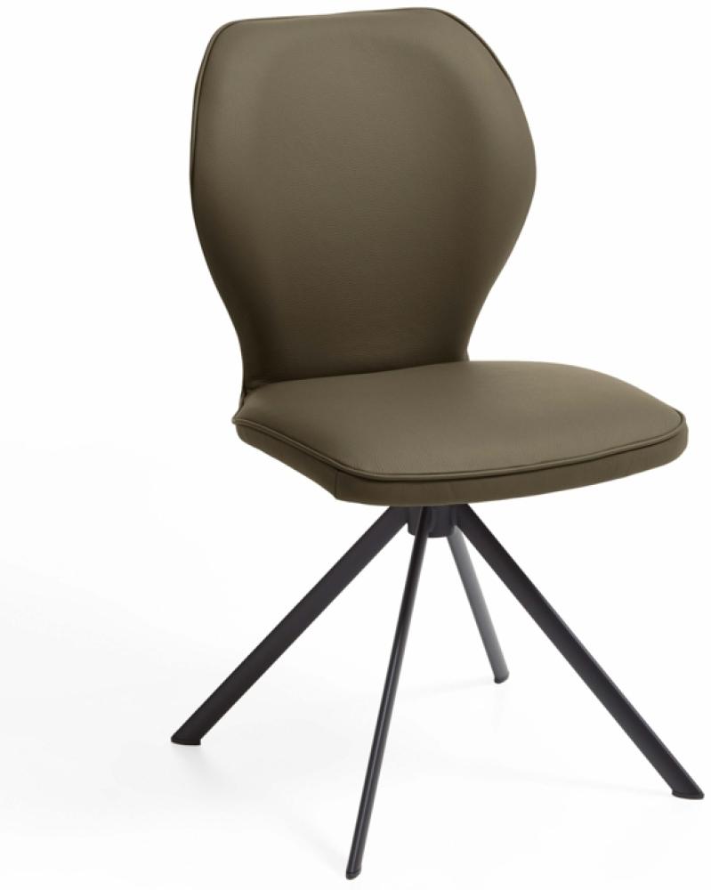 Niehoff Sitzmöbel Colorado Trend-Line Design-Stuhl Eisengestell - Leder Napoli oliv grün Bild 1