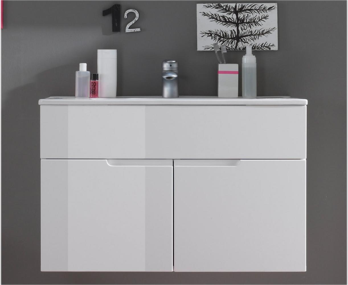 Waschtisch-Set >Suzette< in Weiß aus Keramik - 81x55x47cm (BxHxT) Bild 1