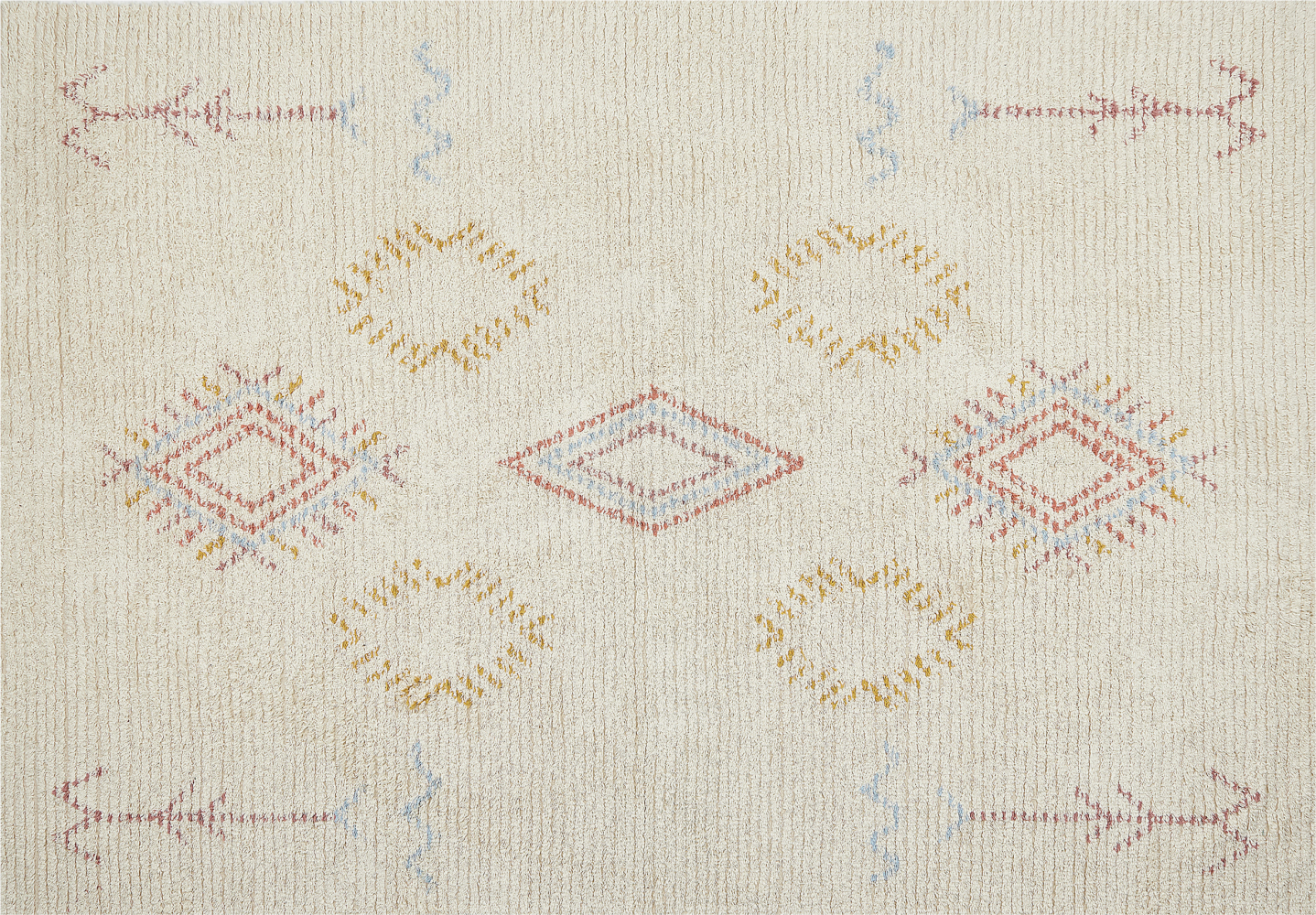 Teppich Baumwolle beige 160 x 230 cm geometrisches Muster Kurzflor BETTIAH Bild 1
