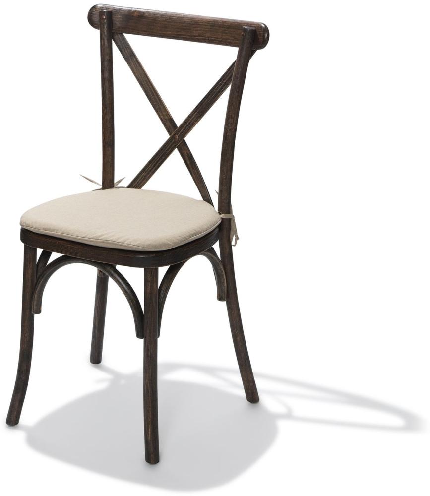 VEBA Sitzkissen Gepolstertes ecru für Crossback (bar)stuhl, 46x45x2cm (BxTxH) Bild 1