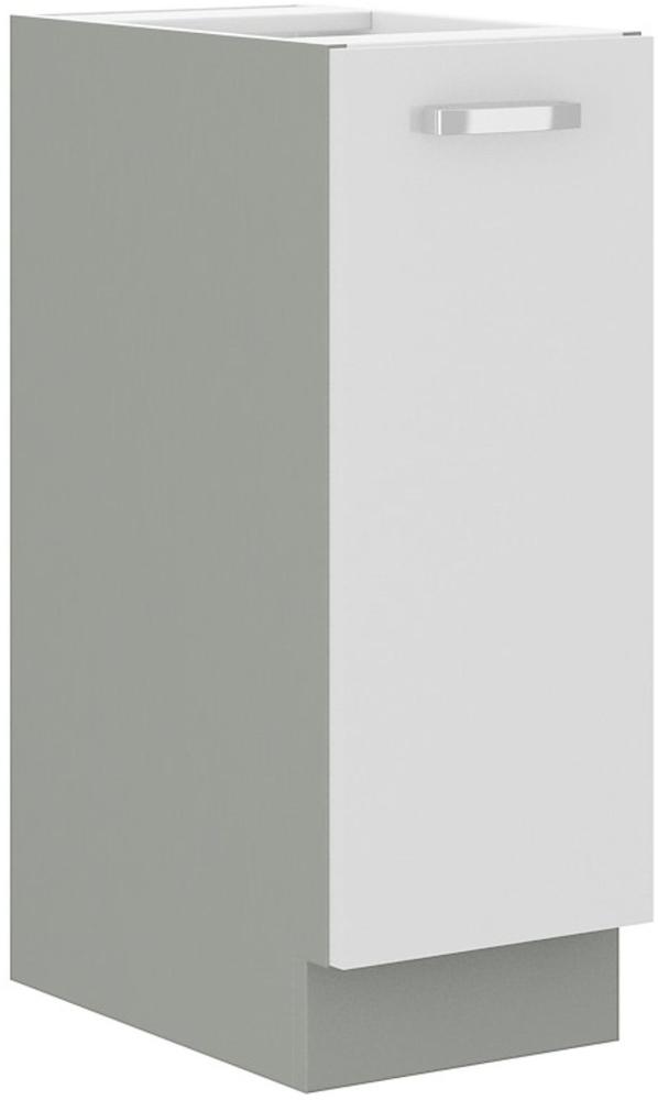 Küche Bianca Weiß Hochglanz Unterschrank 30 cm Schrankauszug Küchenschrank Grau Bild 1