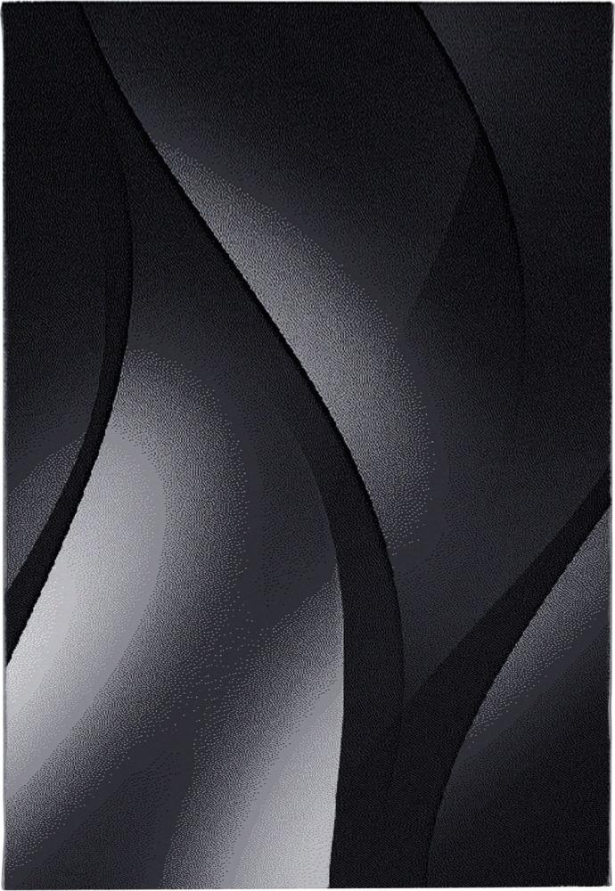 Kurzflor Teppich Pago Läufer - 80x300 cm - Schwarz Bild 1