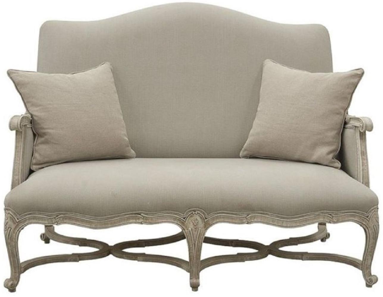 Casa Padrino Luxus Barock Sofa Grau / Antik Grau 150 x 100 x H. 115 cm - Wohnzimmer Sofa mit dekorativen Kissen Bild 1