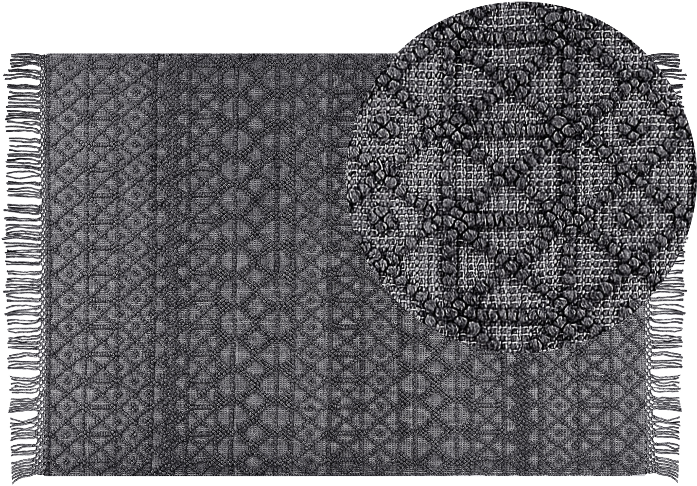 Teppich Wolle schwarz 160 x 230 cm Kurzflor ALUCRA Bild 1