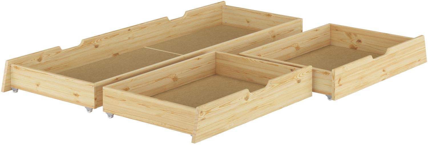 Erst-Holz Bettkasten für Doppelbetten - 3-teilig - Kiefer Natur - 90.10-S8 Bild 1