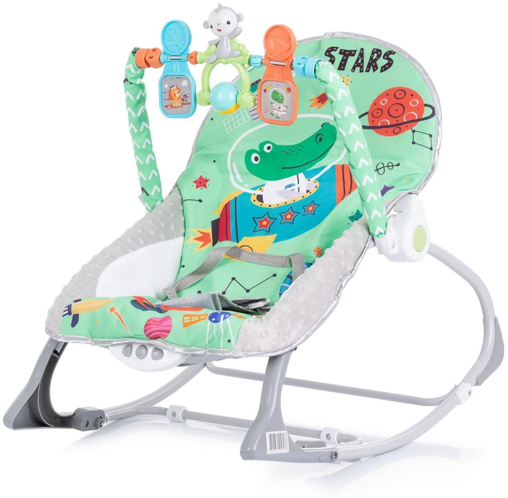 Chipolino Babywippe Baby Spa 2 in 1 elektrisch Stuhl Schaukelfunktion Spielbogen grün Bild 1