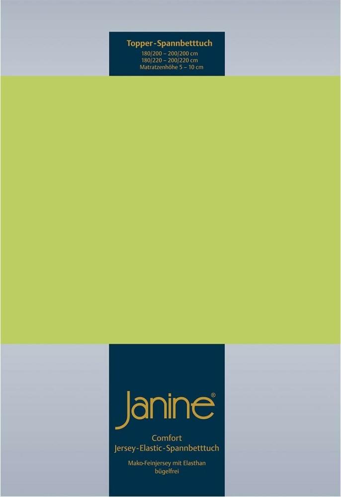 Janine Topper Comfort Jersey Spannbetttuch | 180x200 cm - 200x220 cm | apfelgrün Bild 1