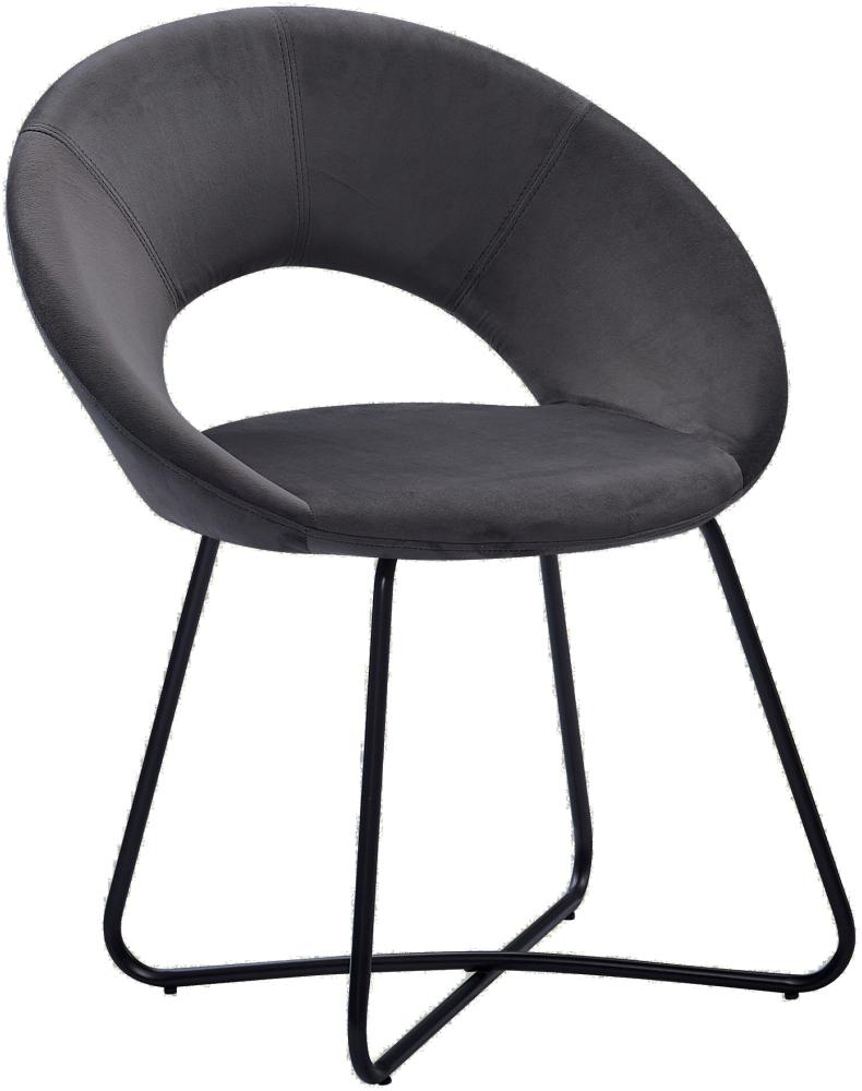Esszimmerstuhl Design-Sessel Samt anthrazit Metallbeine schwarz LENNY 524422 Bild 1
