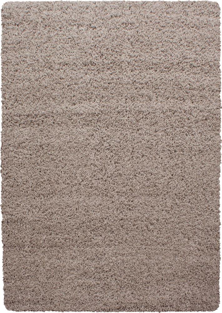 Hochflor Teppich Drago rechteckig - 120x170 cm - Beige Bild 1