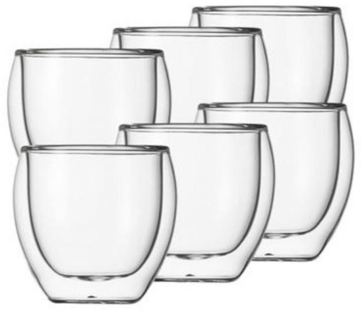 Klasique Doppelwandige Gläser 100 ml, 6er Set, Espresso Glas Set, Espressogläser Schwebeeffekt Bild 1