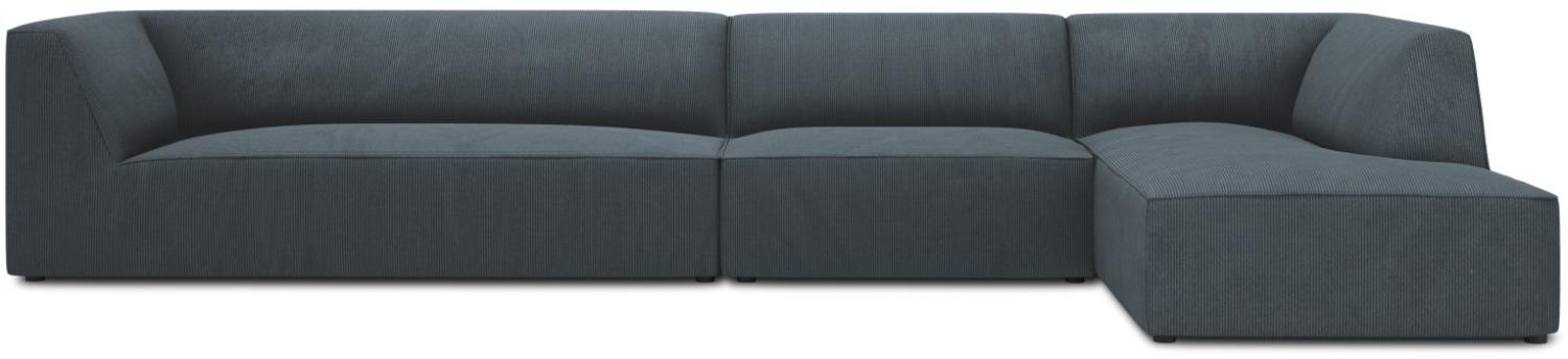 Micadoni 5-Sitzer Modular Ecke rechts Sofa Ruby | Bezug Blue | Beinfarbe Black Plastic Bild 1