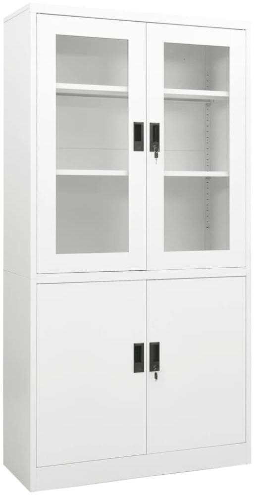 vidaXL Büroschrank Weiß 90x40x180 cm Stahl Bild 1