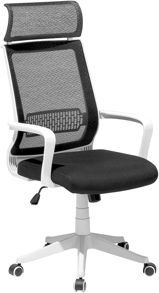 Bürostuhl schwarz / weiß höhenverstellbar LEADER Bild 1