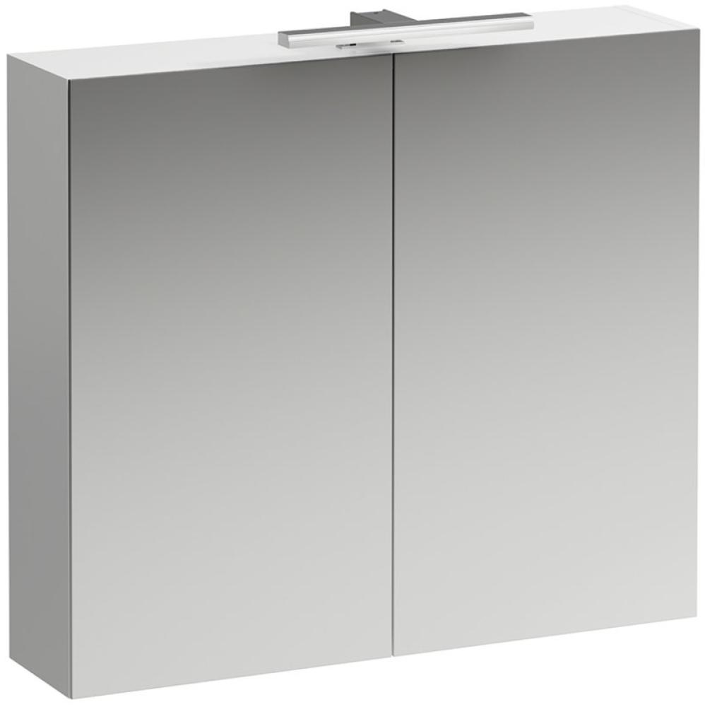Laufen Base Spiegelschrank 800 mm, 2 Türen, LED- Licht Element, Farbe: Weiß glänzend - H4028021102611 Bild 1
