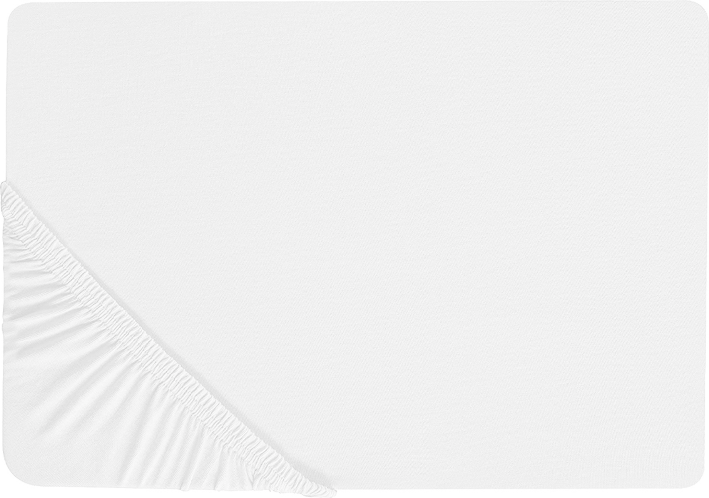 Spannbettlaken Baumwolle weiß 180 x 200 cm JANBU Bild 1