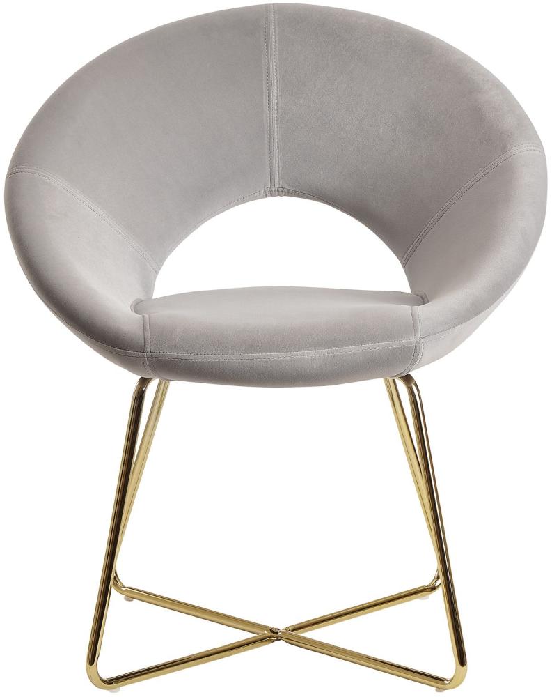 KADIMA DESIGN NETO Esszimmerstuhl aus Samt mit Metallbeinen und gepolsterter Sitzschale. Farbe: Grau Bild 1