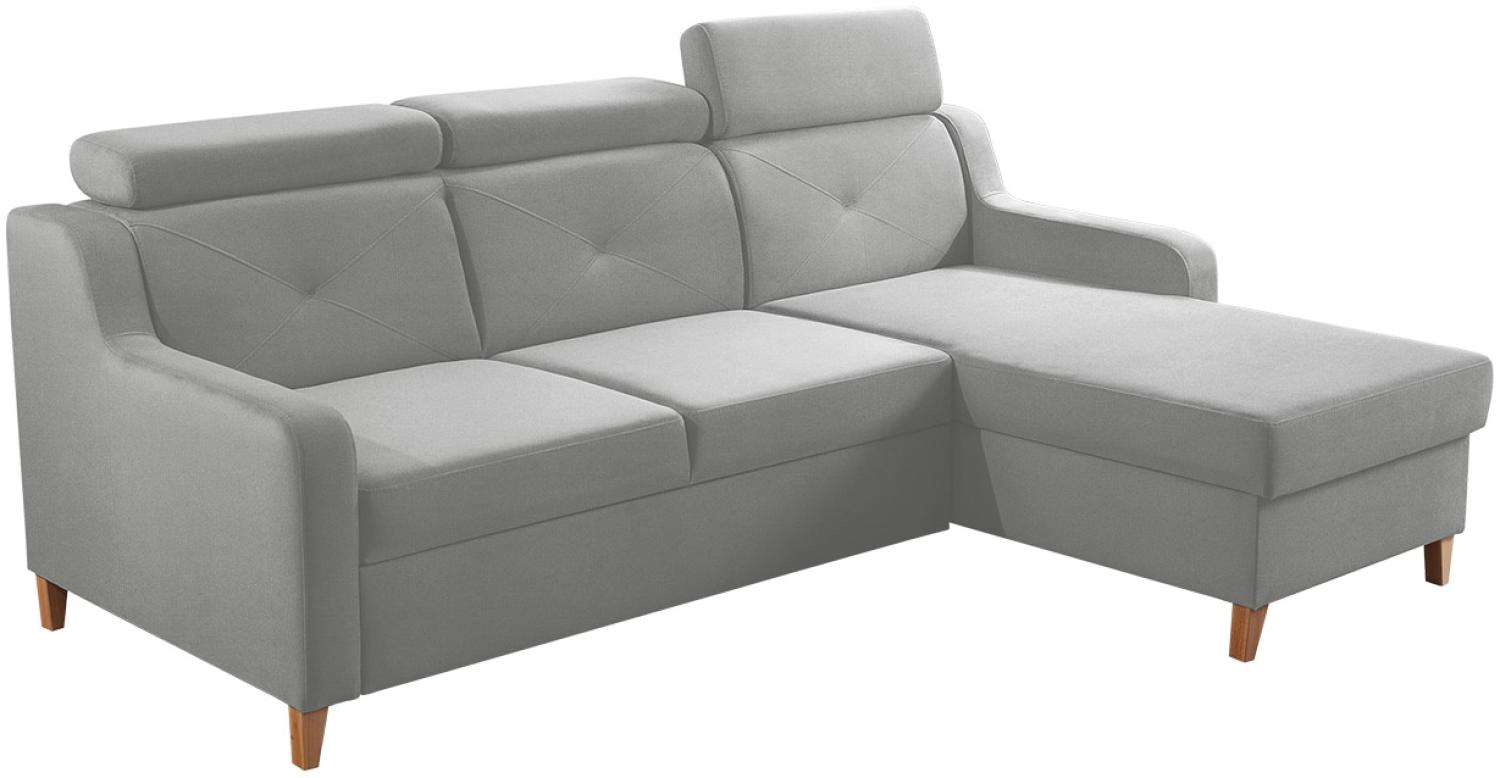 Ecksofa Enikor, 3 Sitzer L-Form Sofa mit Bettkasten und Schlaffunktion (Paros 05, Seite: Rechts) Bild 1