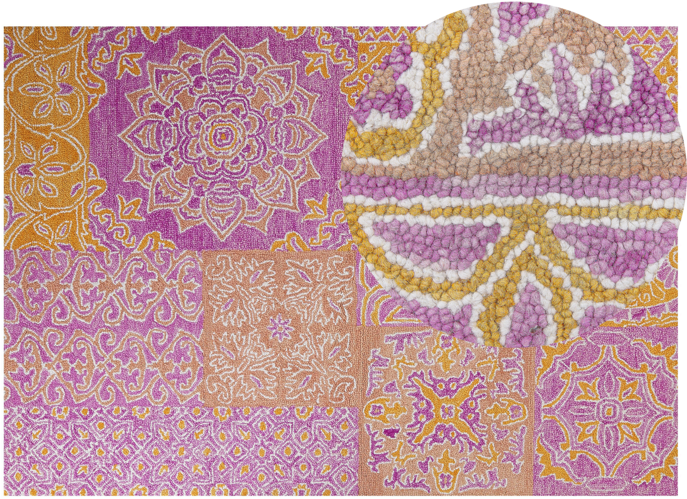 Teppich Wolle mehrfarbig orientalisches Muster 160 x 230 cm Kurzflor AVANOS Bild 1