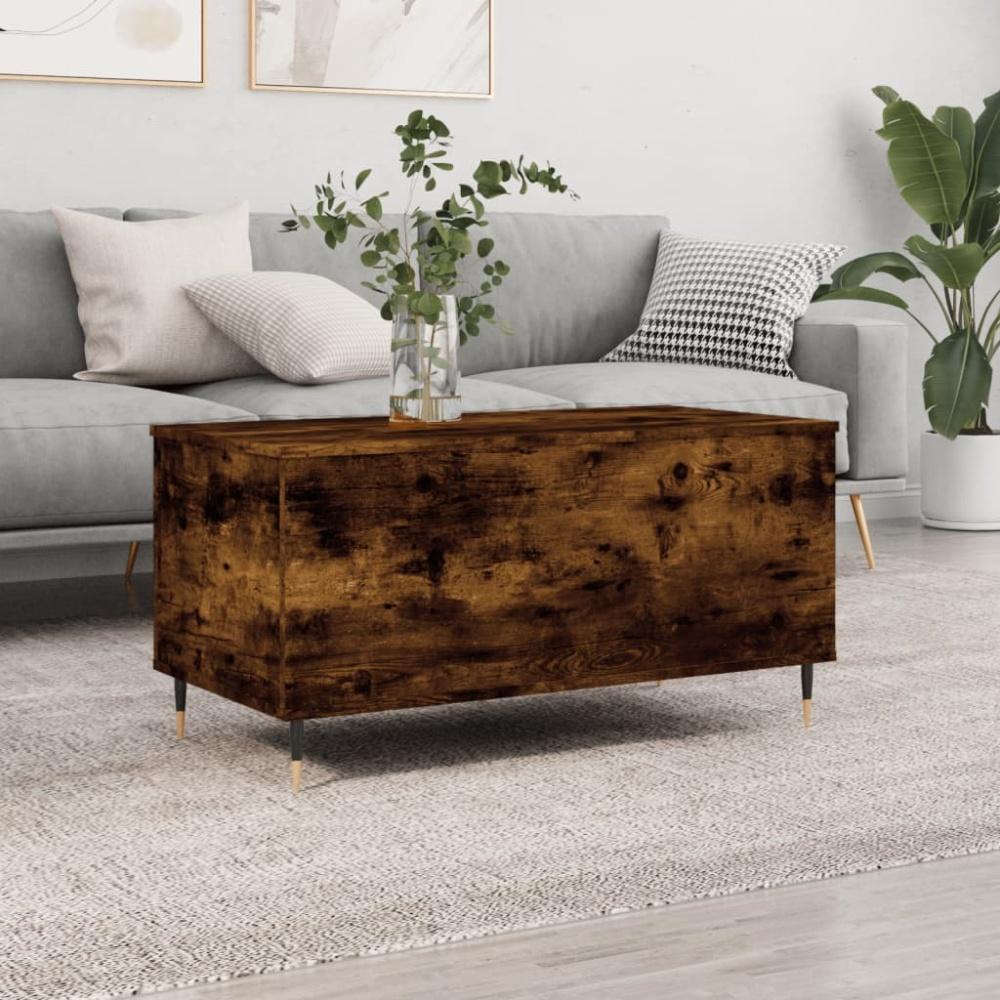 vidaXL Couchtisch Räuchereiche 90x44,5x45 cm Holzwerkstoff Bild 1