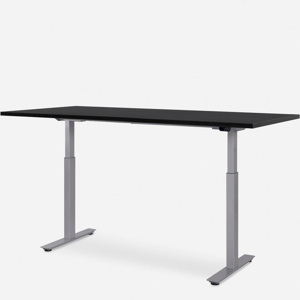 180 x 80 cm WRK21® SMART - Sorano Eiche Dunkelbraun / Grau elektrisch höhenverstellbarer Schreibtisch Bild 1