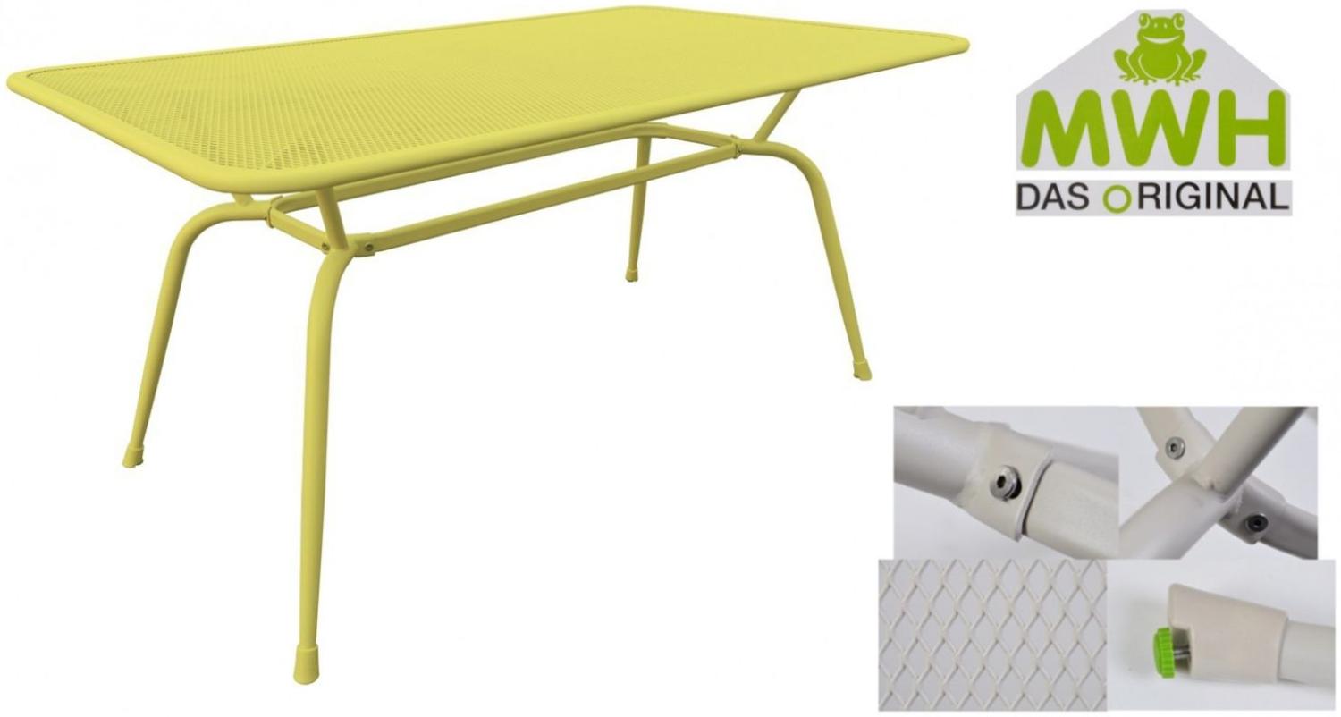 MWH-Tisch Conello 160x90x74cm gelb Streckmetalltisch Gartentisch Tisch Möbel Bild 1