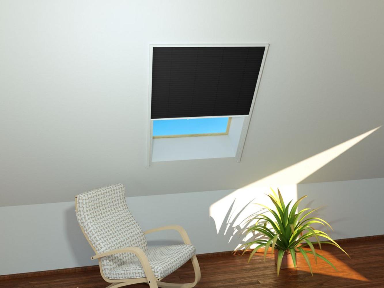 Sonnenschutz-Dachfenster-Plissee 110 x 160 cm in Braun - Plissee in schwarz Bild 1