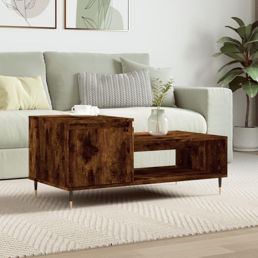 vidaXL Couchtisch Räuchereiche 100x50x45 cm Holzwerkstoff Bild 1