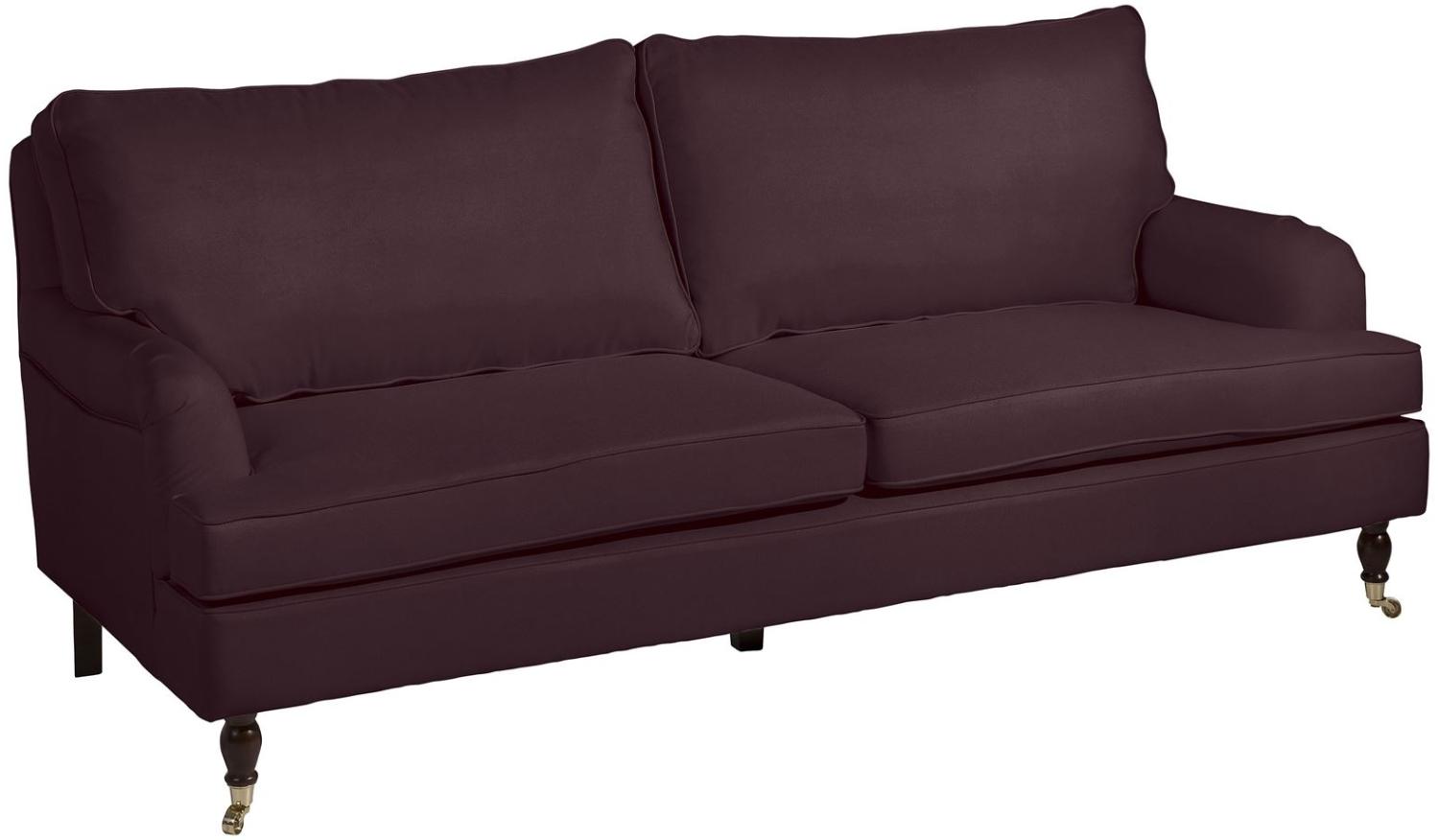 Passion Sofa 3-Sitzer Flachgewebe Burgund Buche Nussbaumfarben Bild 1