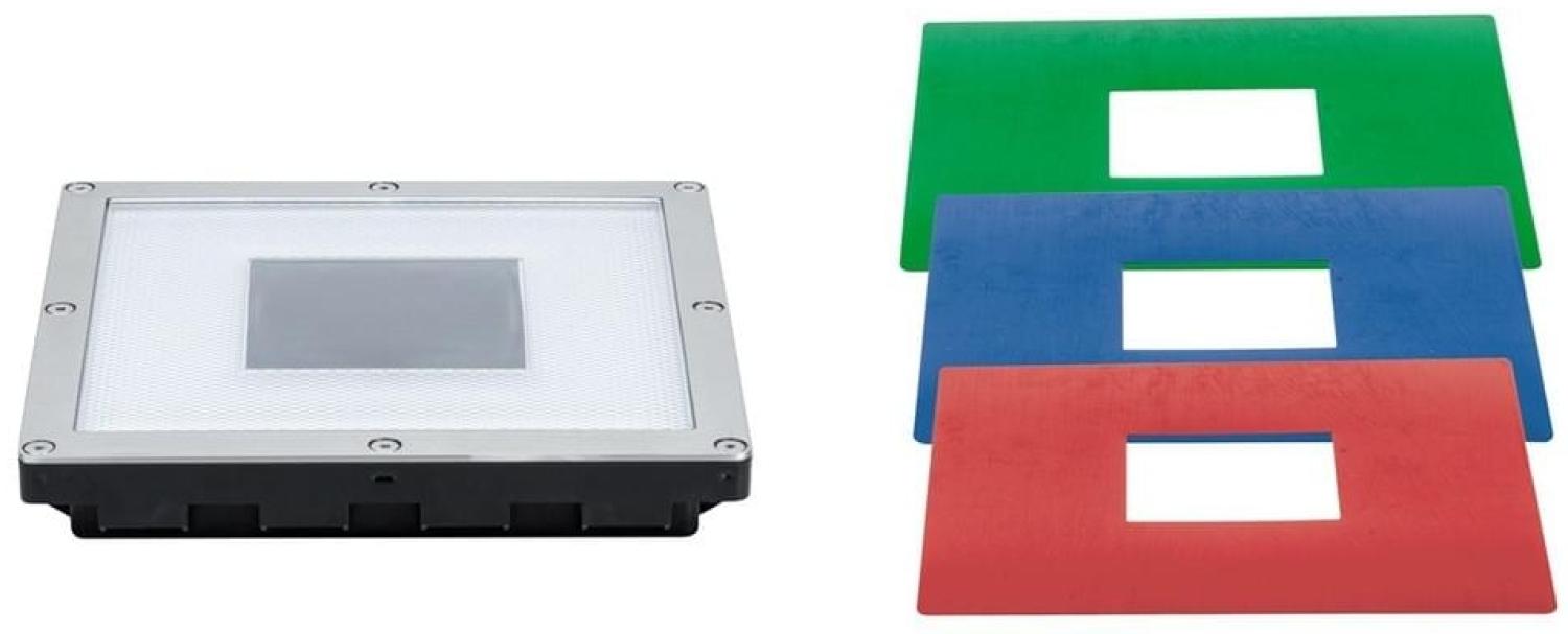 Paulmann Special Einbauleuchten Set RGB Solar Boden Cube IP67 LED 1x0,6W 200x200mm Edelstahl6908 Bild 1