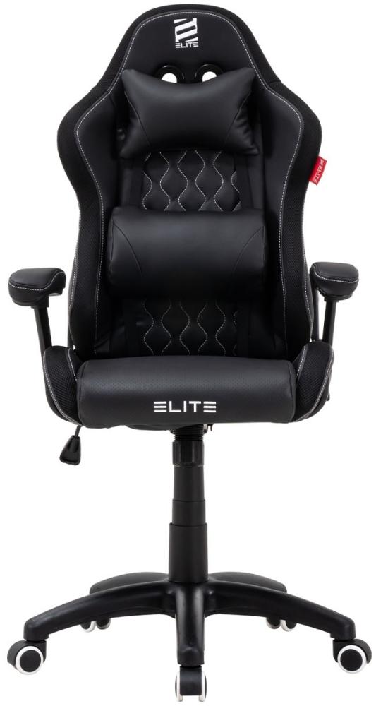 ELITE Gaming Stuhl Pulse für Kinder - Ergonomischer Bürostuhl - Schreibtischstuhl - Chefsessel - Sessel - Racing Gamingstuhl - Drehstuhl - Chair - Kunstleder (Schwarz/Weiß RGB) Bild 1