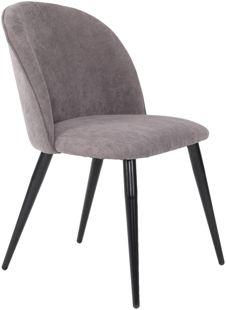 Stuhl >NAYLA< (2er-Set) in grau aus Cord - 51x81,5x60cm (BxHxT) Bild 1