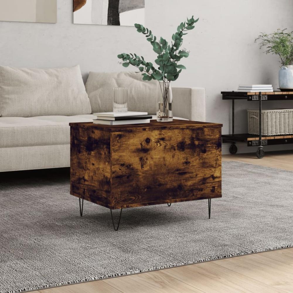 vidaXL Couchtisch Räuchereiche 60x44,5x45 cm Holzwerkstoff Bild 1