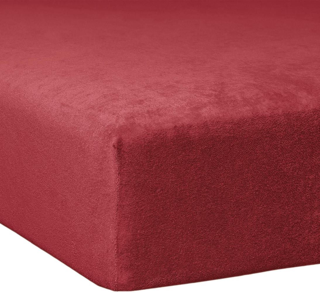 Traumschlaf Flausch Biber Boxspring Matratzen Spannbettlaken|180x200 cm - 200x200 cm| burgund Bild 1