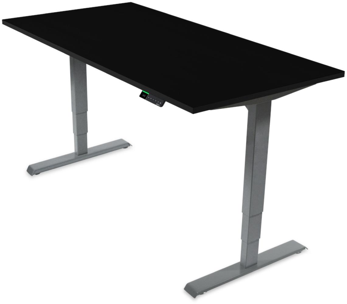 Desktopia Pro X - Elektrisch höhenverstellbarer Schreibtisch / Ergonomischer Tisch mit Memory-Funktion, 7 Jahre Garantie - (Schwarz, 120x80 cm, Gestell Grau) Bild 1