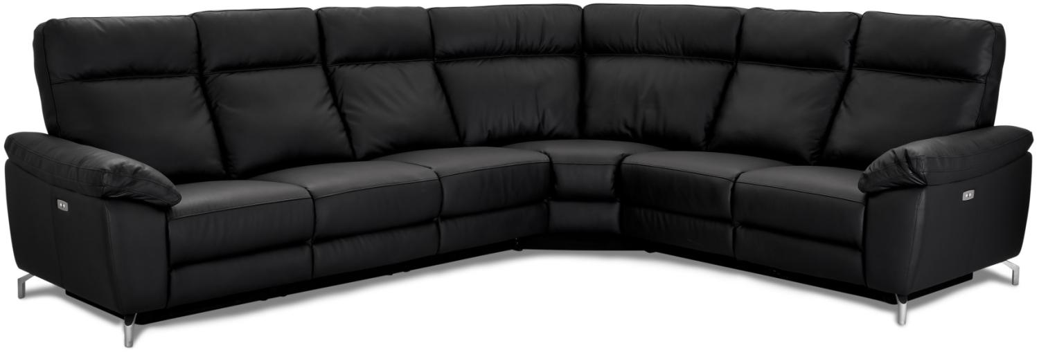 Selesta Ecksofa VSL Recliner Leder schwarz Couch Garnitur Wohnzimmer Sitzmöbel Bild 1