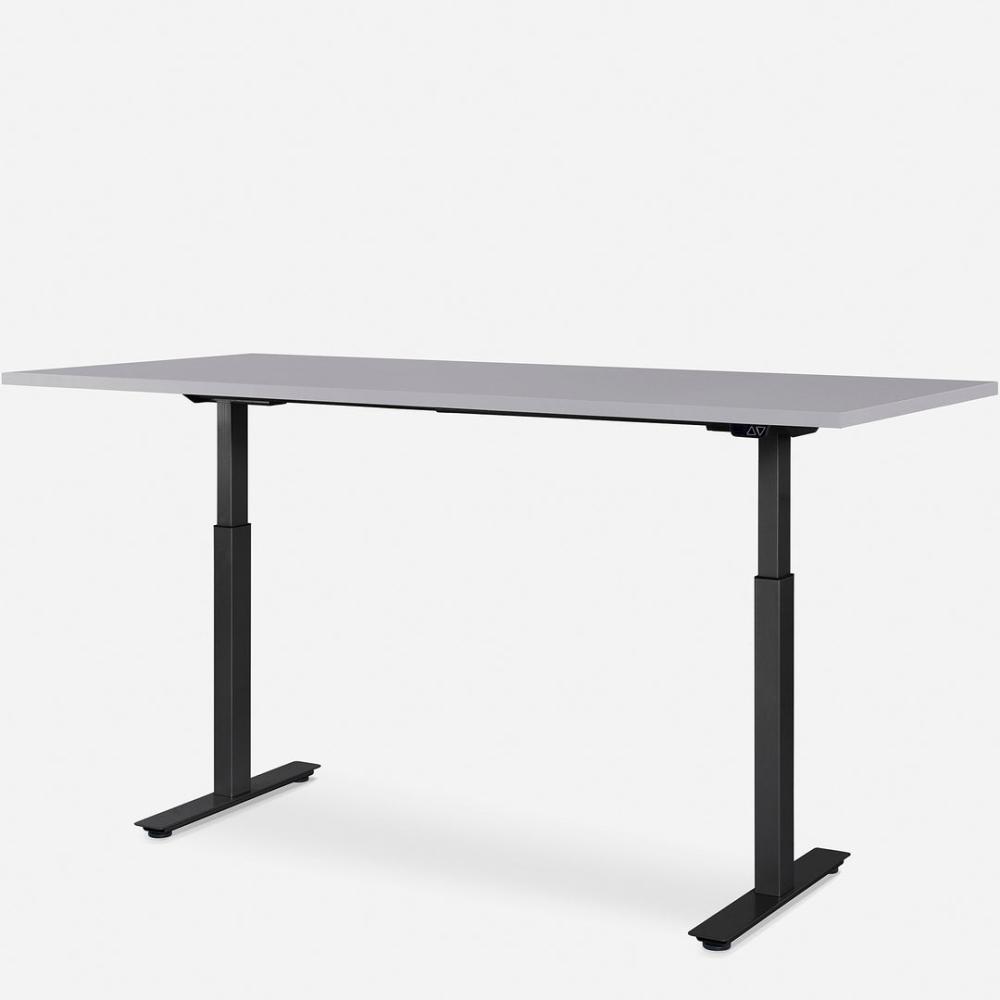 180 x 80 cm WRK21® SMART - Grau Uni / Schwarz elektrisch höhenverstellbarer Schreibtisch Bild 1