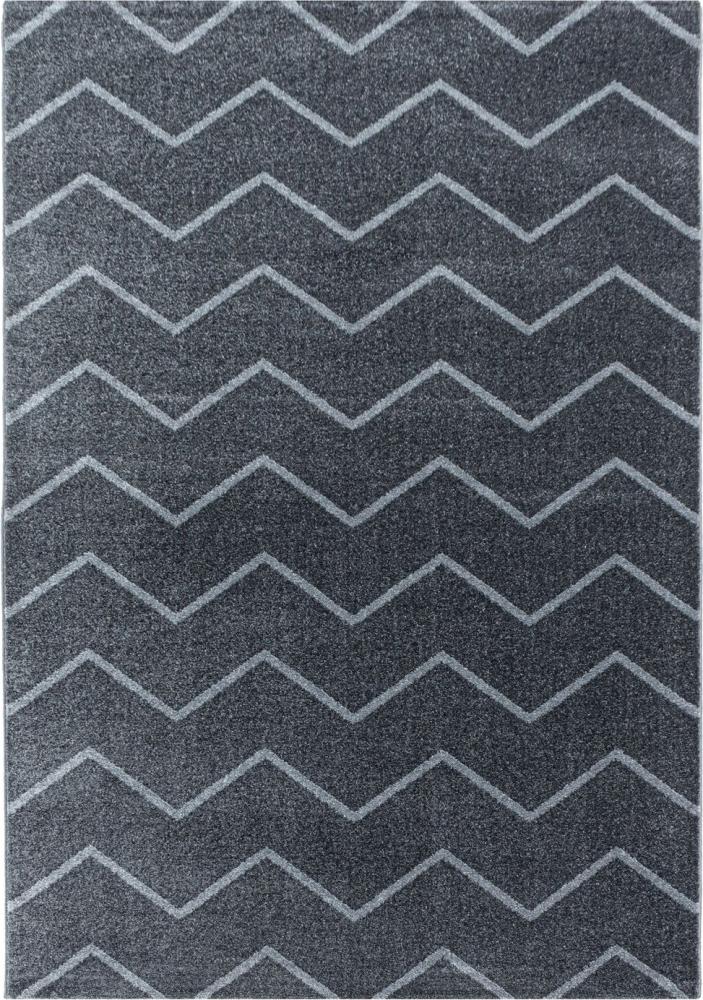 Kurzflor Teppich Roberto Läufer - 80x250 cm - Grau Bild 1