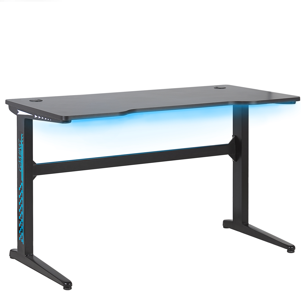 Spieltisch schwarz 120 x 60 cm RGB LED-Beleuchtung DORAN Bild 1