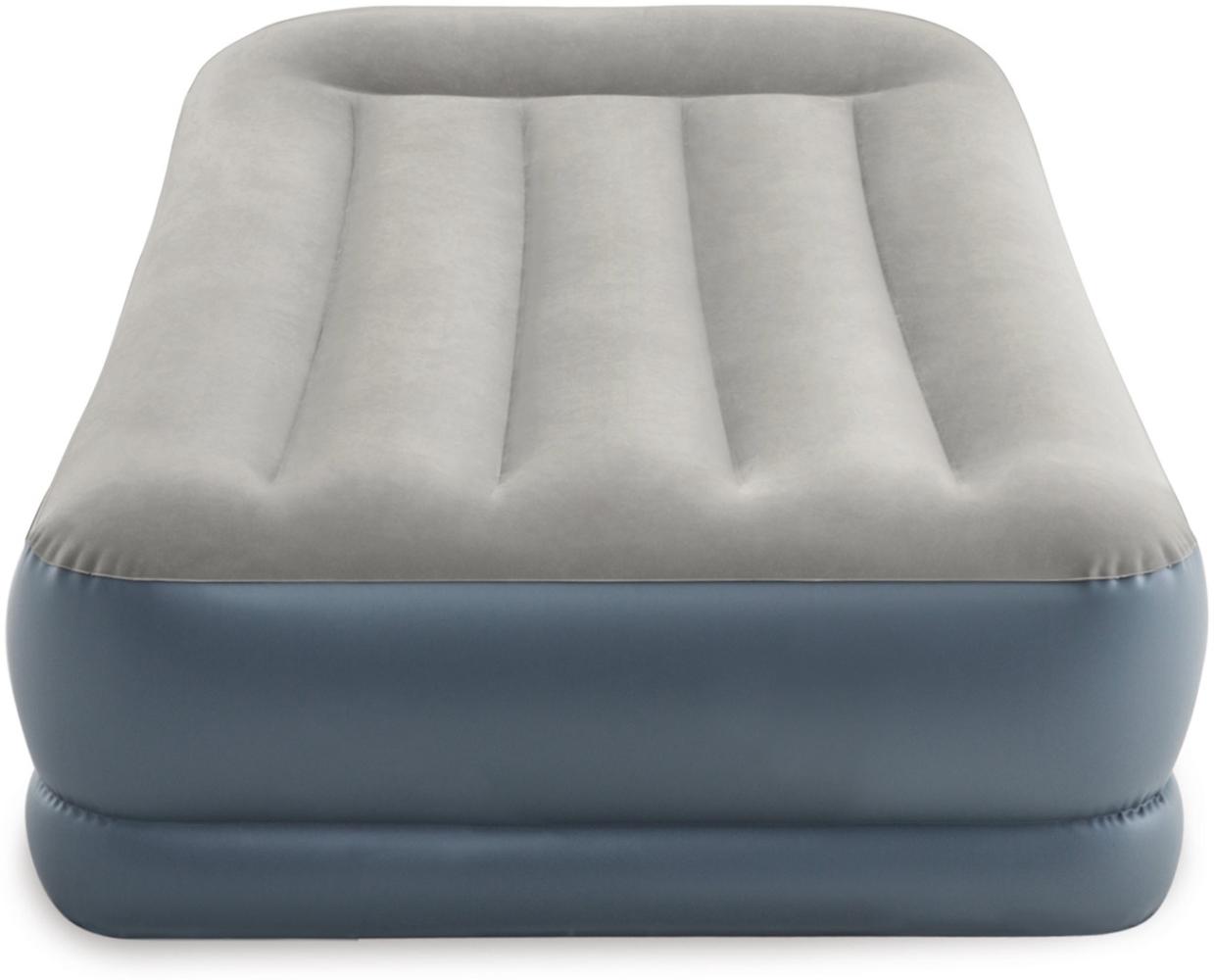 Intex 'Pillow Rest Raised' Single-Luftbett, inkl. Tragetasche, mit integrierter Pumpe, grau Bild 1