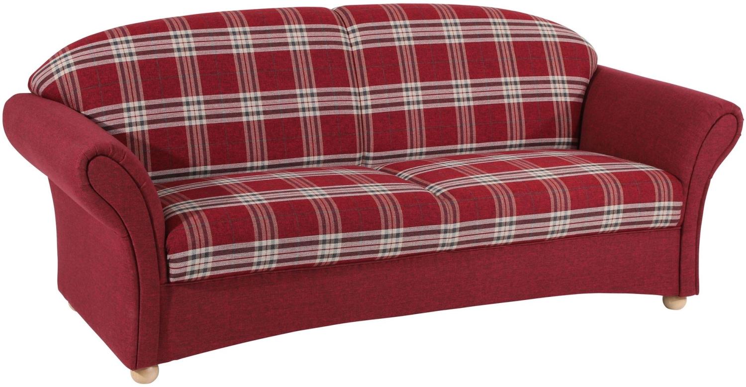 Sofa 2,5-Sitzer Kama Bezug Flachgewebe Buche natur / rot 21555 Bild 1