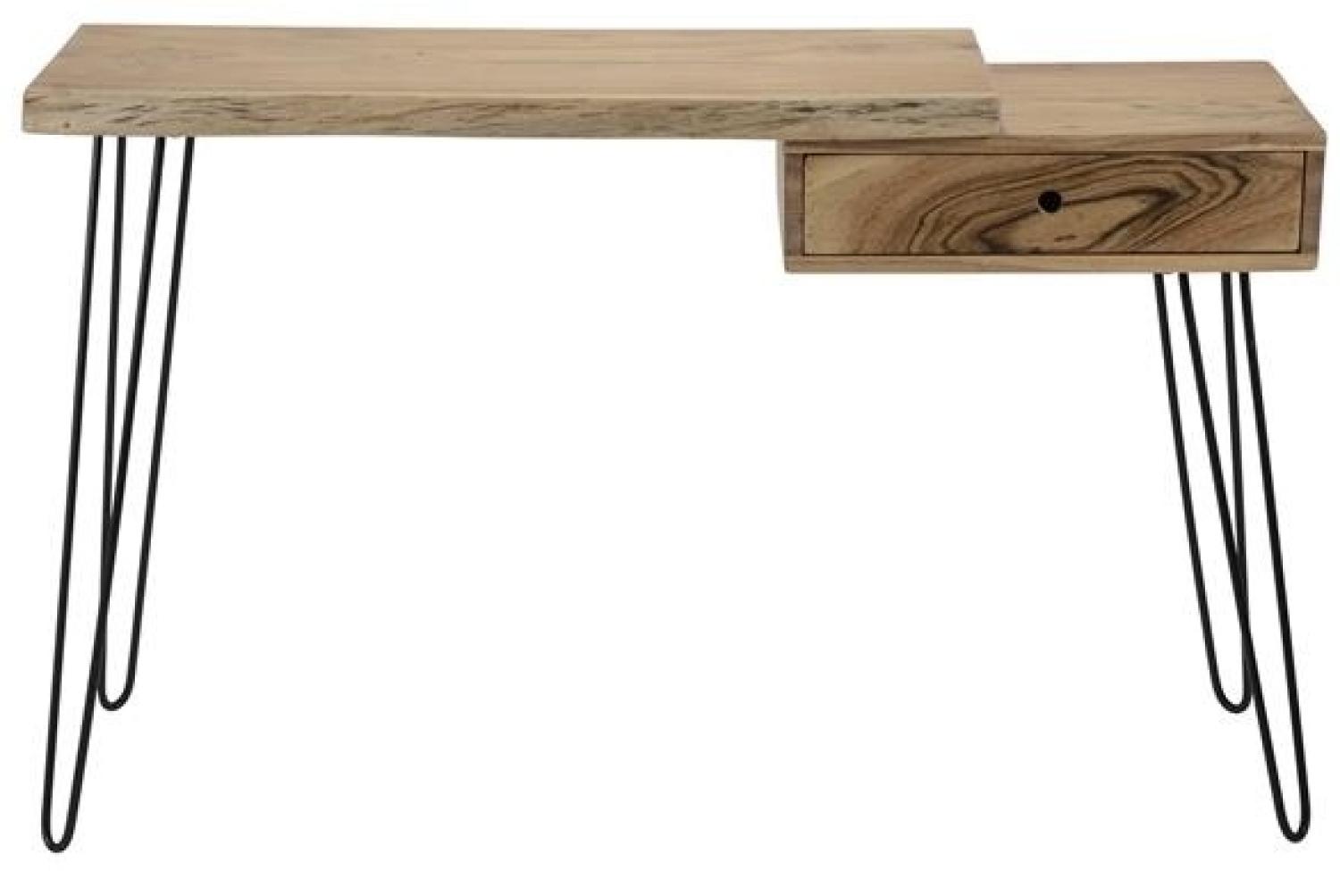 'Noah' Schreibtisch mit einer Schubalde, Akazienholz natur, 76 x 37 x 120 cm Bild 1