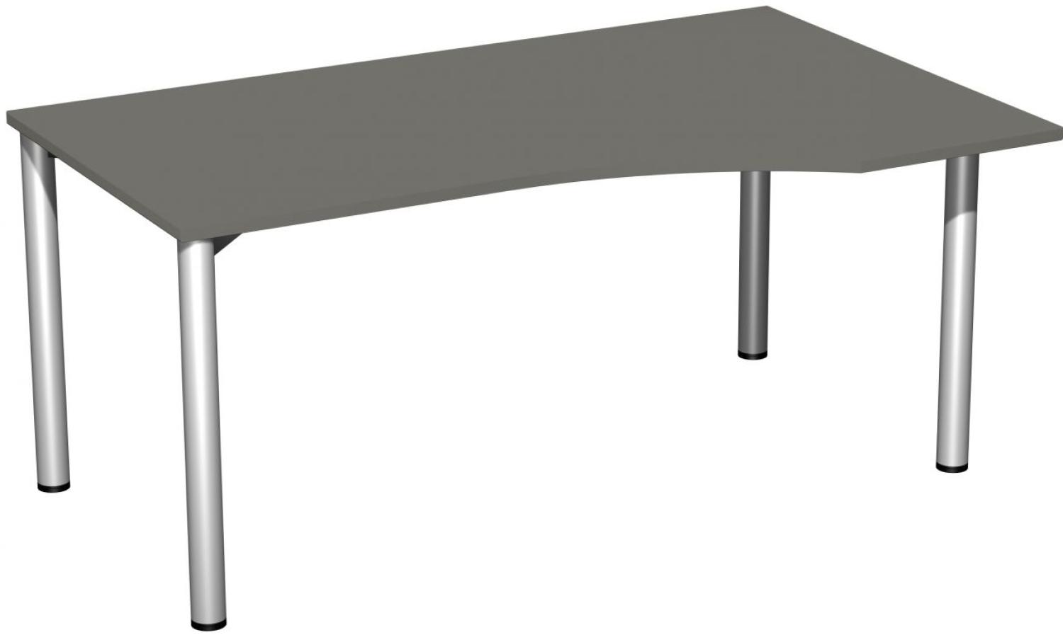 PC-Schreibtisch '4 Fuß Flex' rechts, 160x100cm Graphit / Silber Bild 1