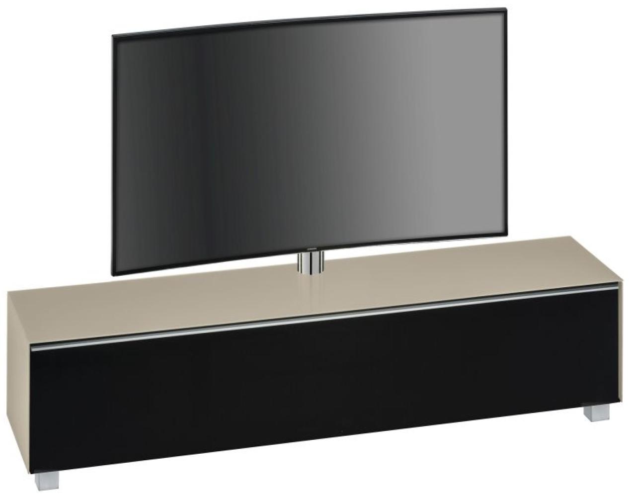 Maja TV Board Soundboard 77402373 verschiedene Farben 180 x 43 x 42 cm Weißglas matt - Akustikstoff schwarz Bild 1