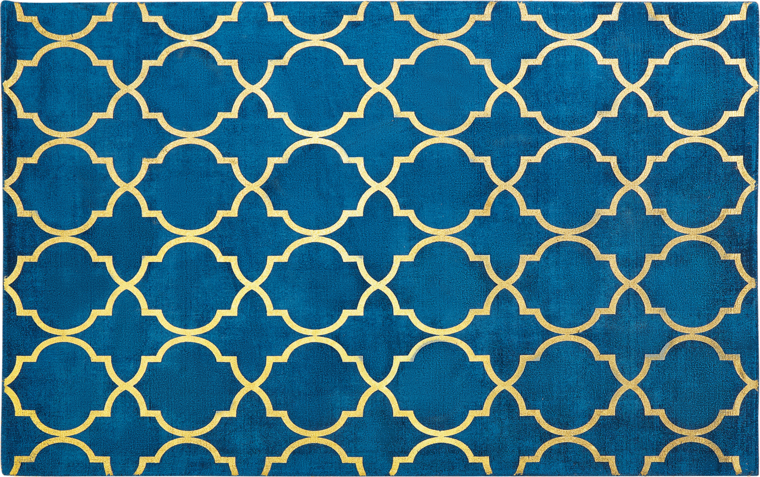 Teppich marineblau/gold 140 x 200 cm marokkanisches Muster YELKI Bild 1
